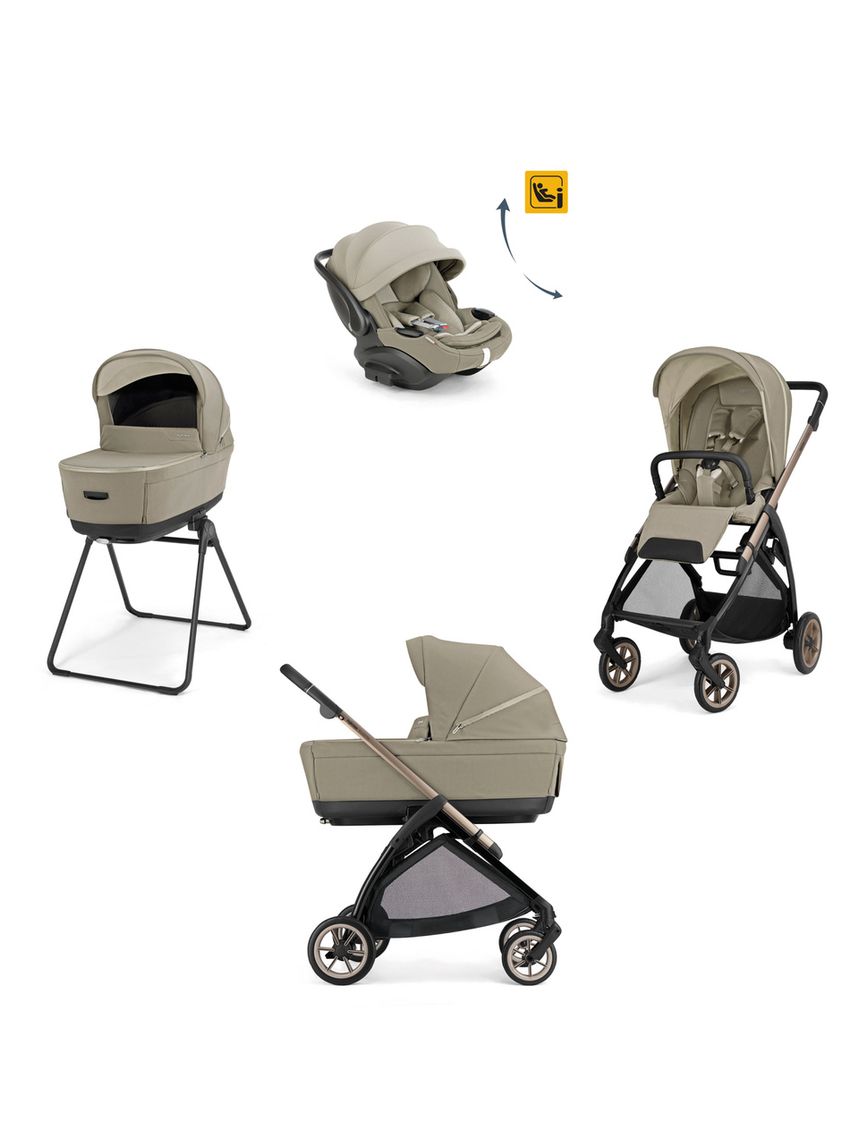Electa system quattro - hangar beige con telaio bronze e seggiolino auto darwin infant recline evo - inglesina