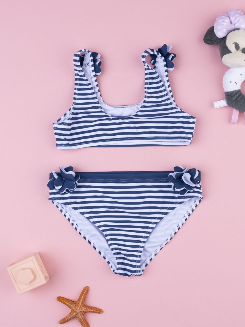 Costume due bimba bianco/blu