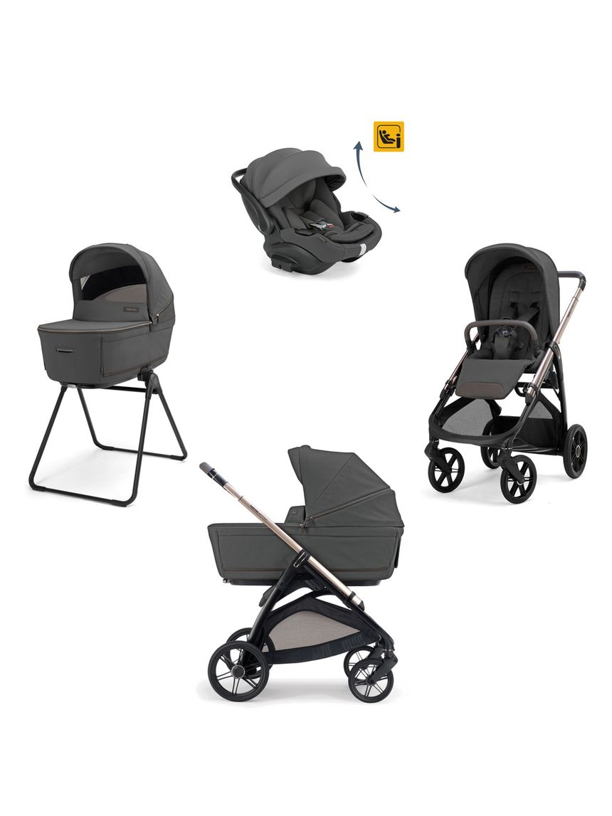Aptica system quattro - marble grey con telaio palladio e seggiolino auto darwin infant recline evo - inglesina