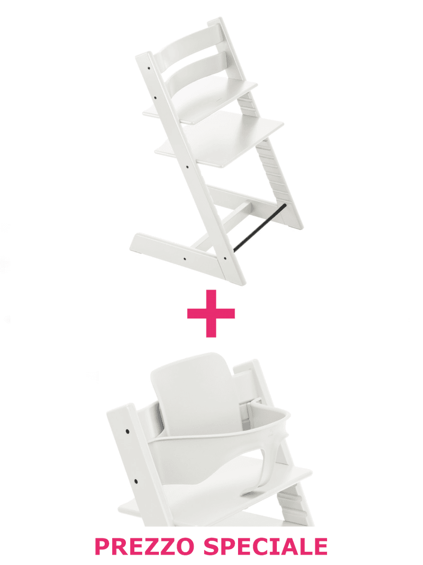Tripp trapp® bianco + babyset – personalizzabile – stokke®