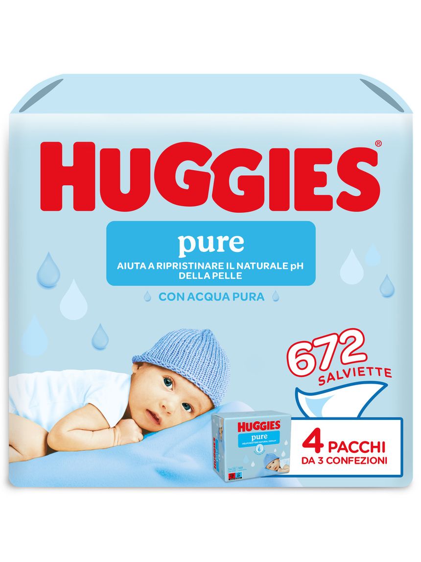 Salviette umidificate per bambini  pure - 672 salviettine - huggies