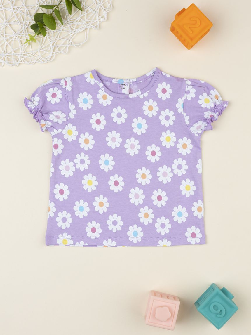 T-shirt lilla bimba margherite