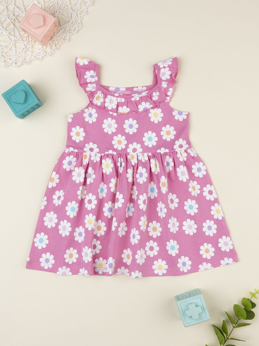Abito rosa bimba margherite