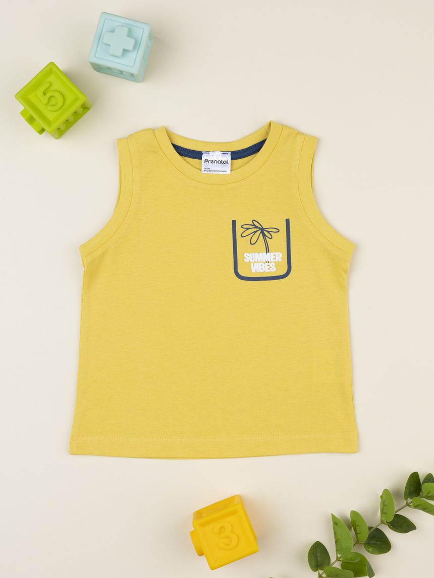 Canotta bimbo gialla con stampa