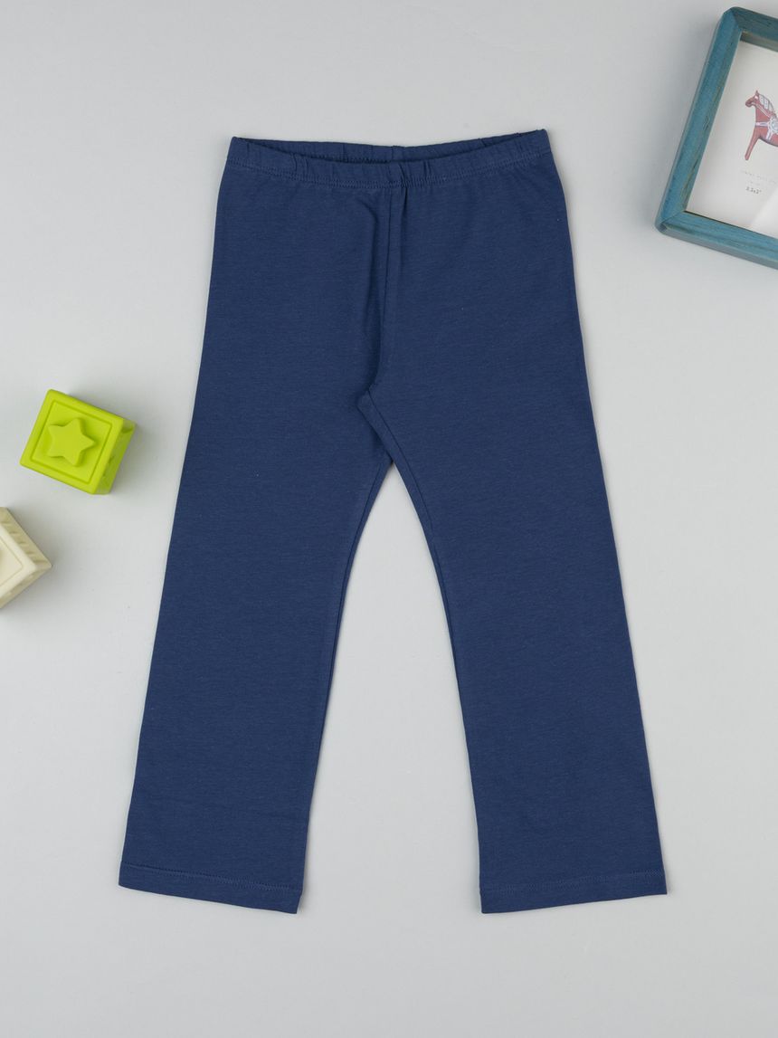 Leggings ampi blu bambina