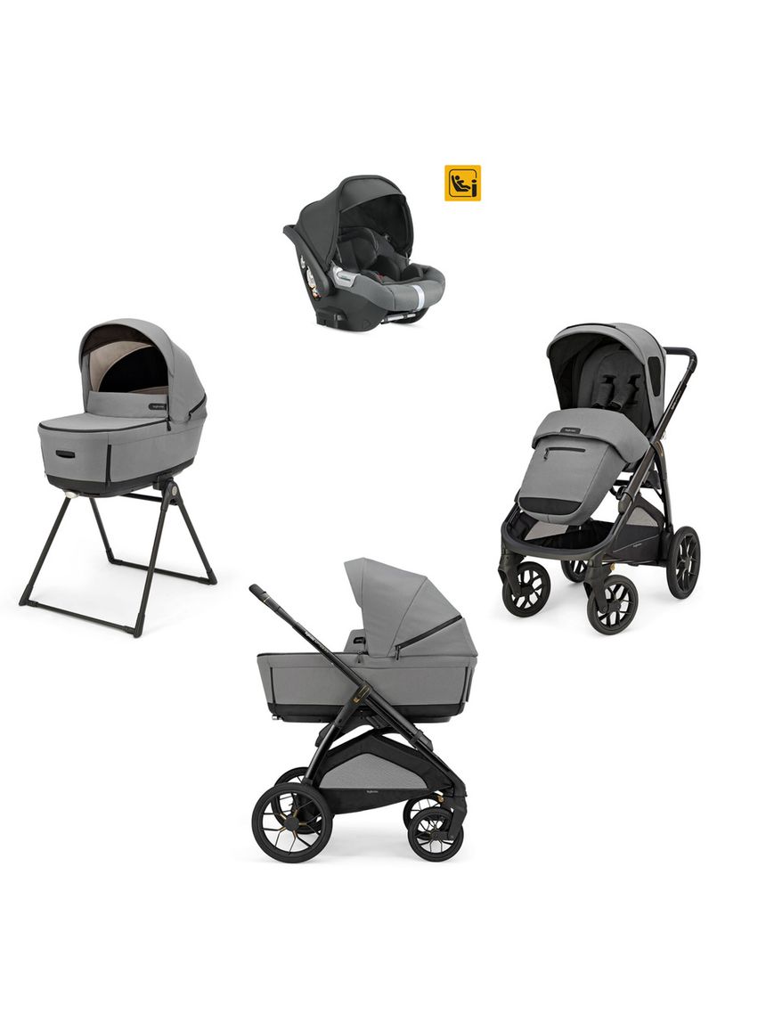 Aptica xt system quattro - canyon grey con telaio nero e seggiolino auto darwin infant - inglesina