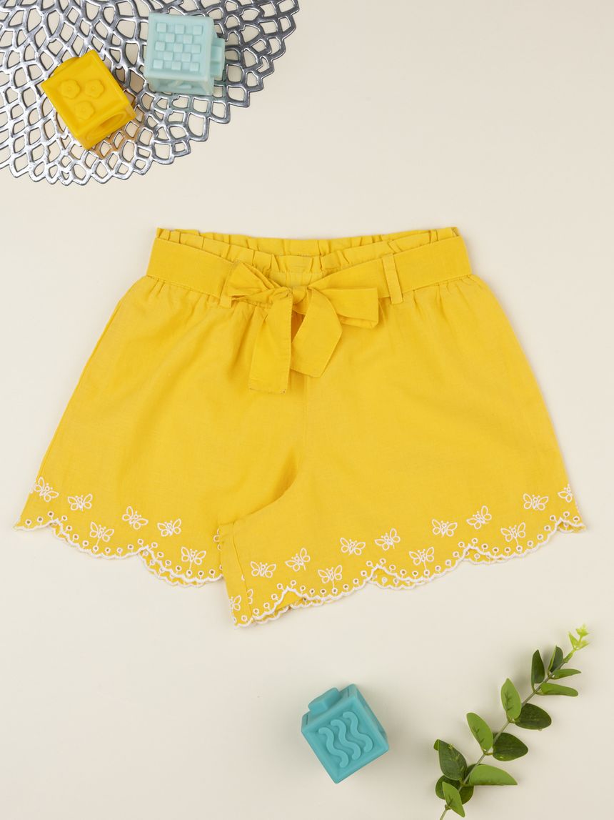 Shorts bambina gialli