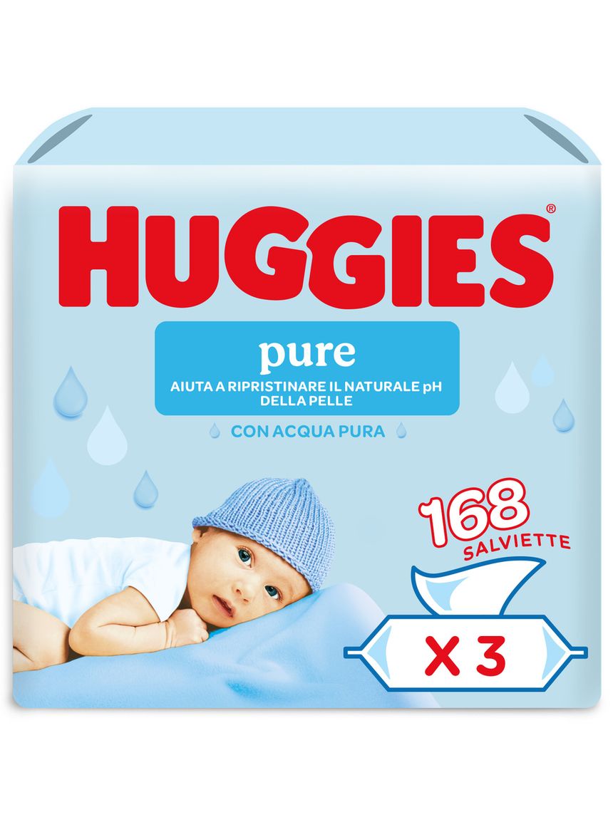 Salviette pure umidificate per bambini 3 pacchi da 56 pezzi - huggies