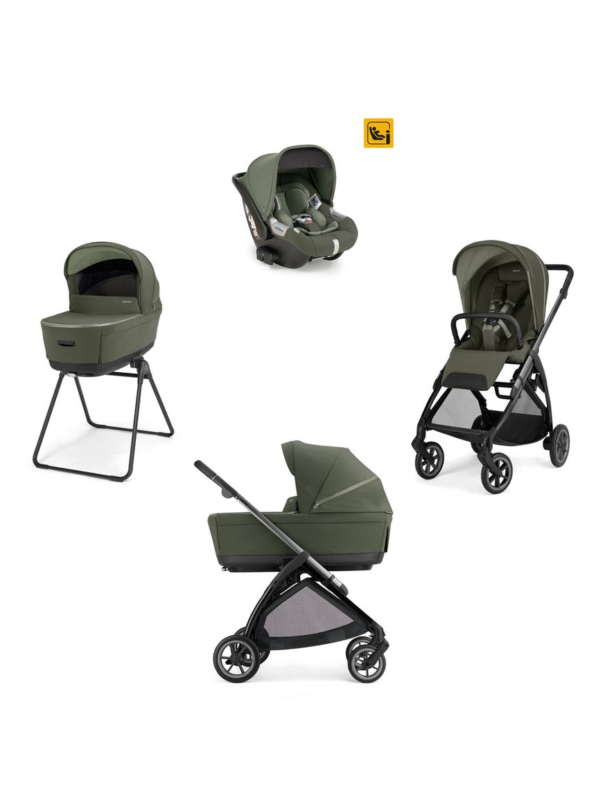 Electa system quattro - loft green con telaio iron e seggiolino auto darwin infant - inglesina