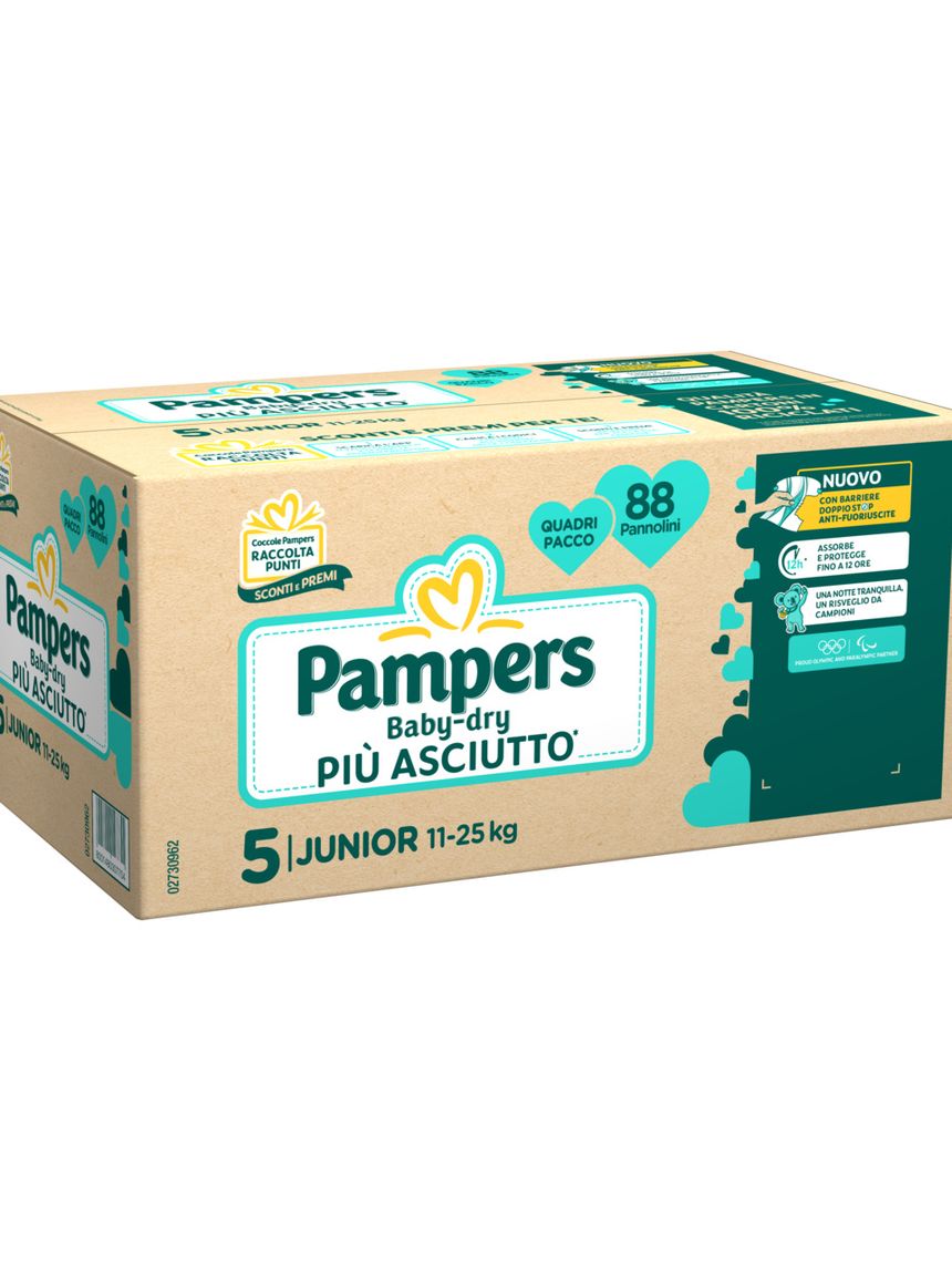 Pannolino quadri pacco baby dry junior x88 taglia 5 11-25 kg - pampers