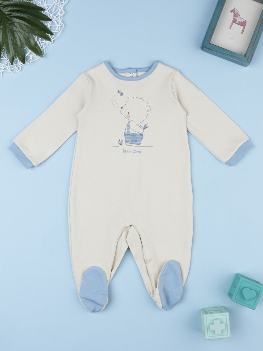 Tutina beige neonato orsetto