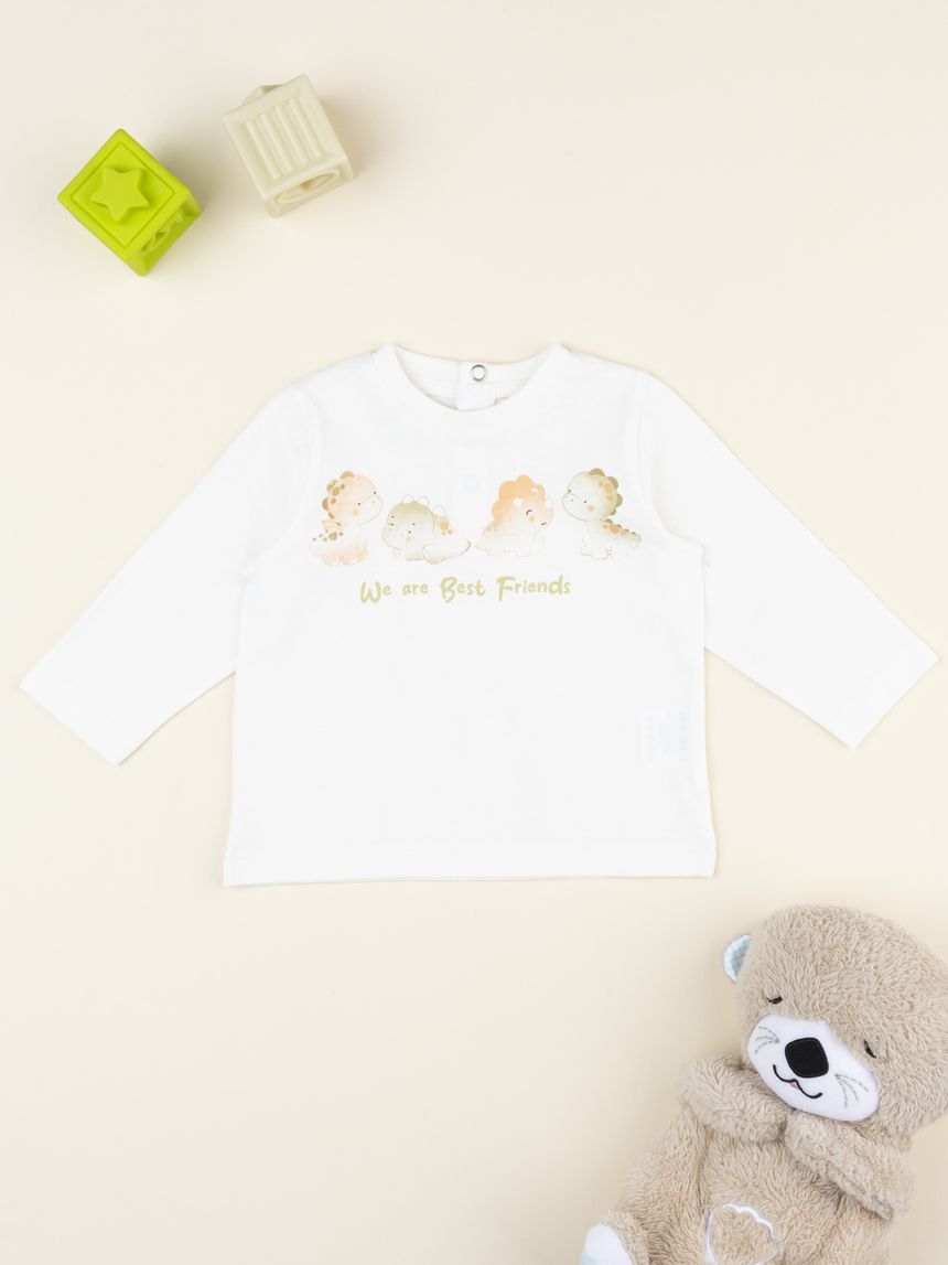 T-shirt bimbo dino maniche lunghe