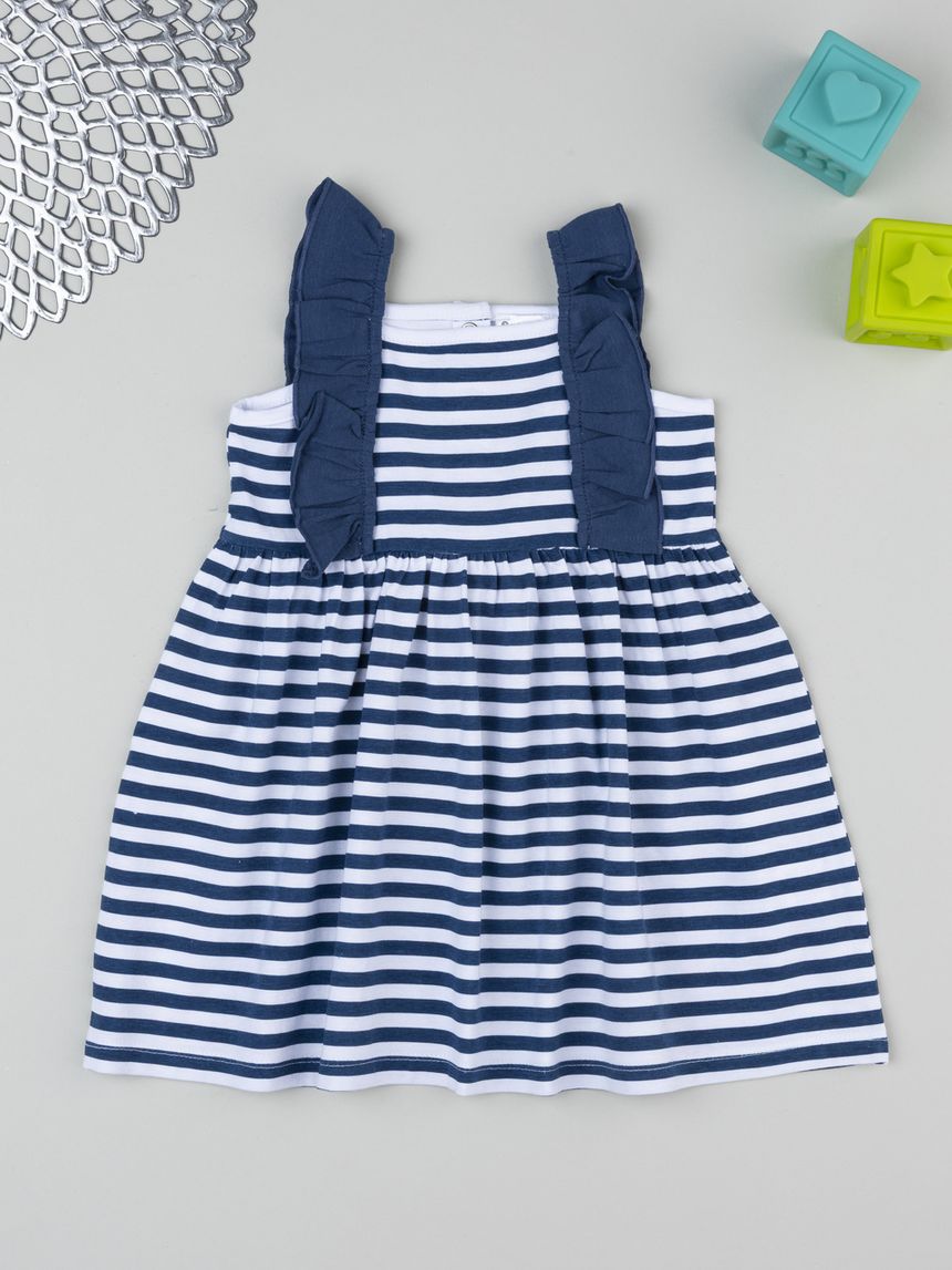 Abito bimba beachwear righe bianco/blu