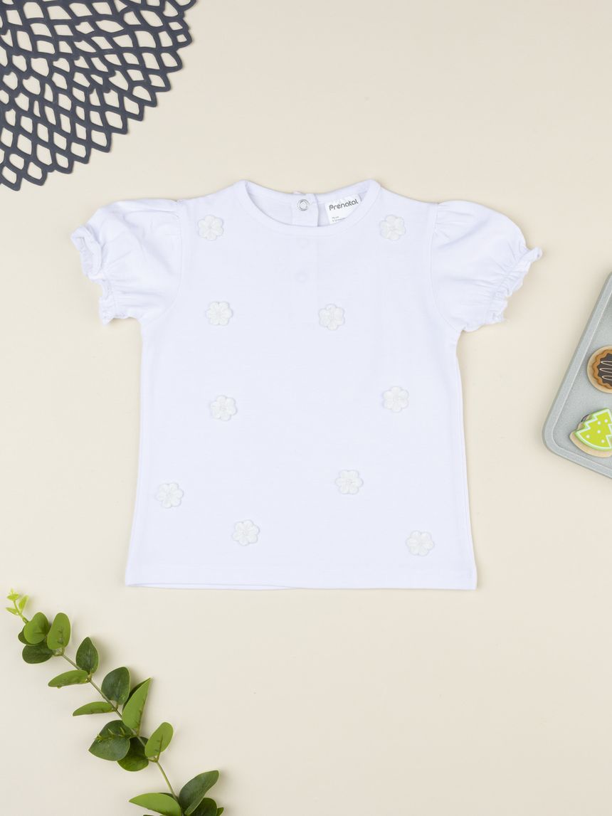 T-shirt mezza manica bimba bianca