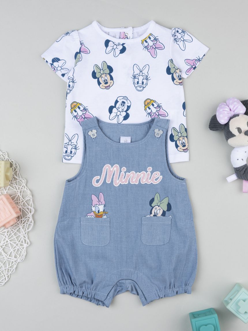 Completo salopette bimba disney minnie