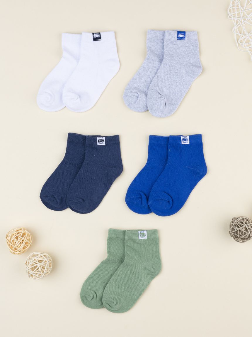 Pack 5 calze corte bimbo multicolor