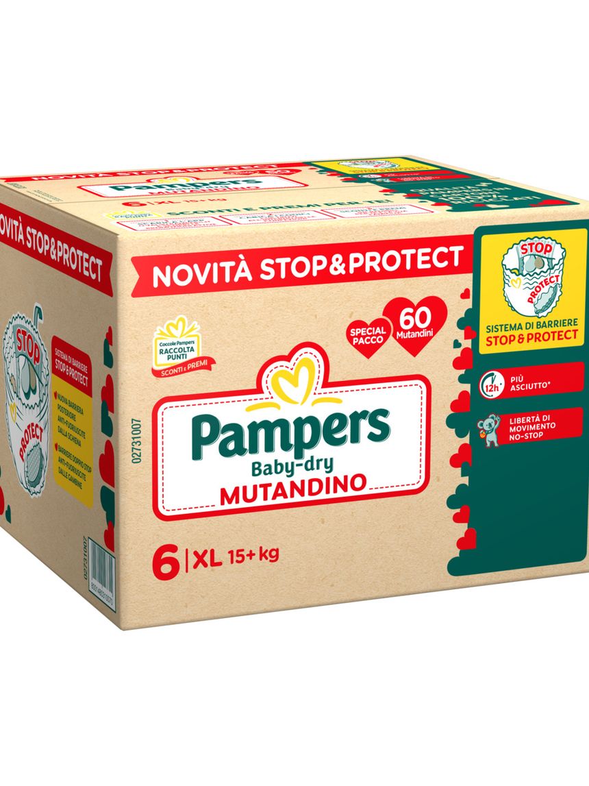 Pannolino baby dry mutandino special xl x60 taglia 6 15+kg - pampers