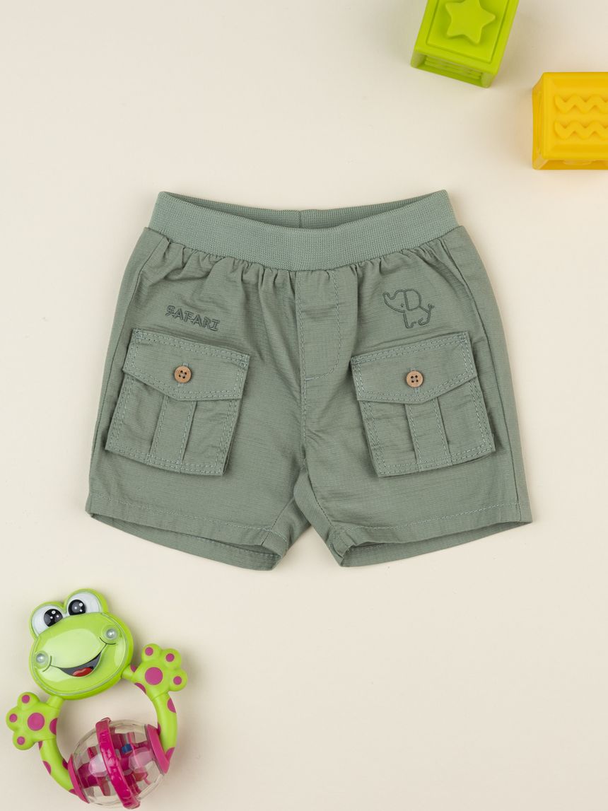 Shorts bimbo verdi con tasche