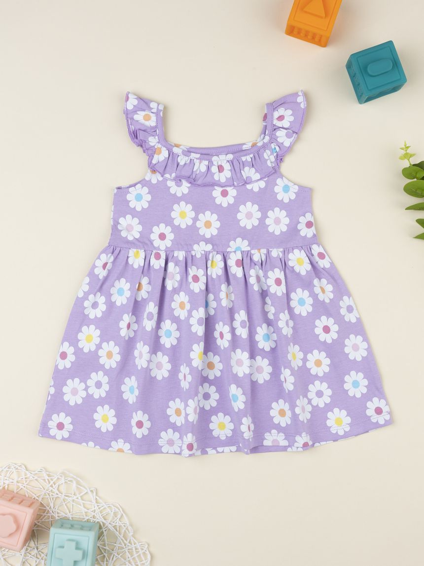 Abito lilla bimba margherite