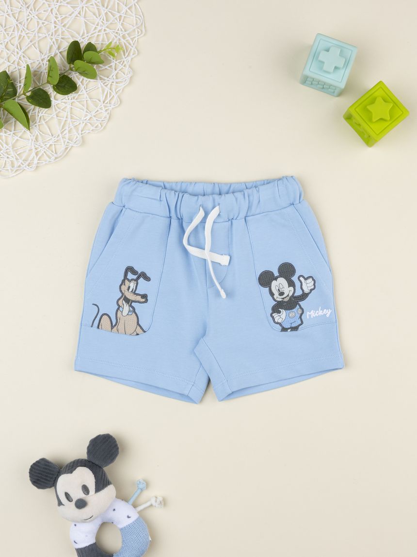 Shorts bimbo mickey mouse azzurro