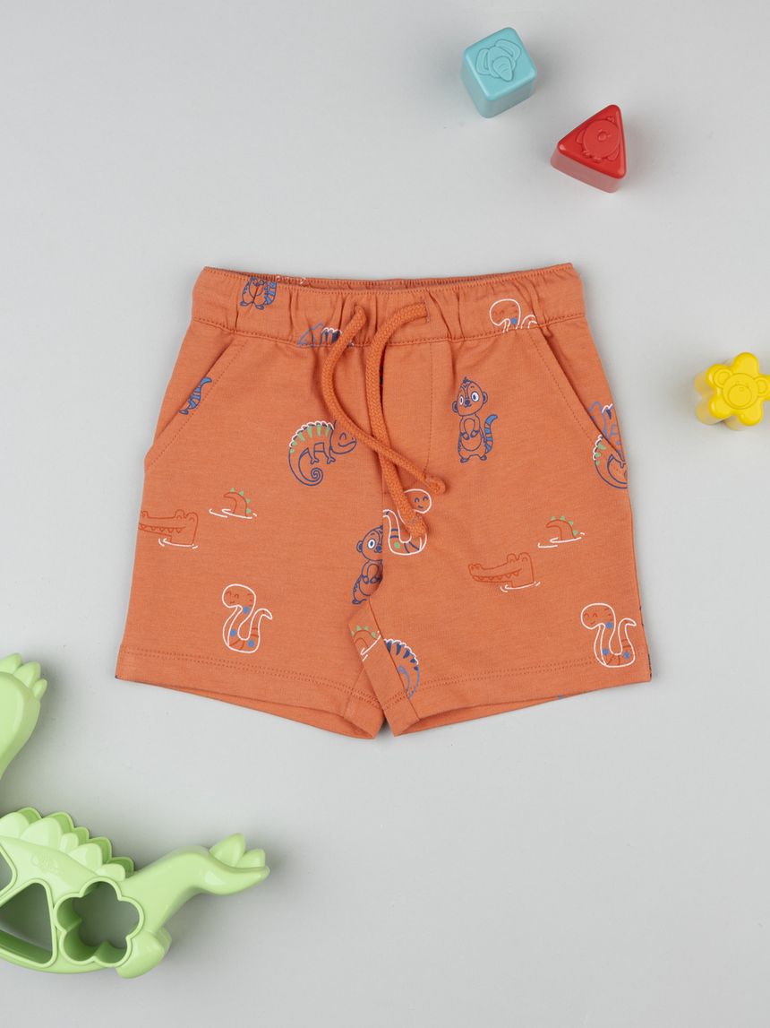 Shorts bimbo arancioni giungla