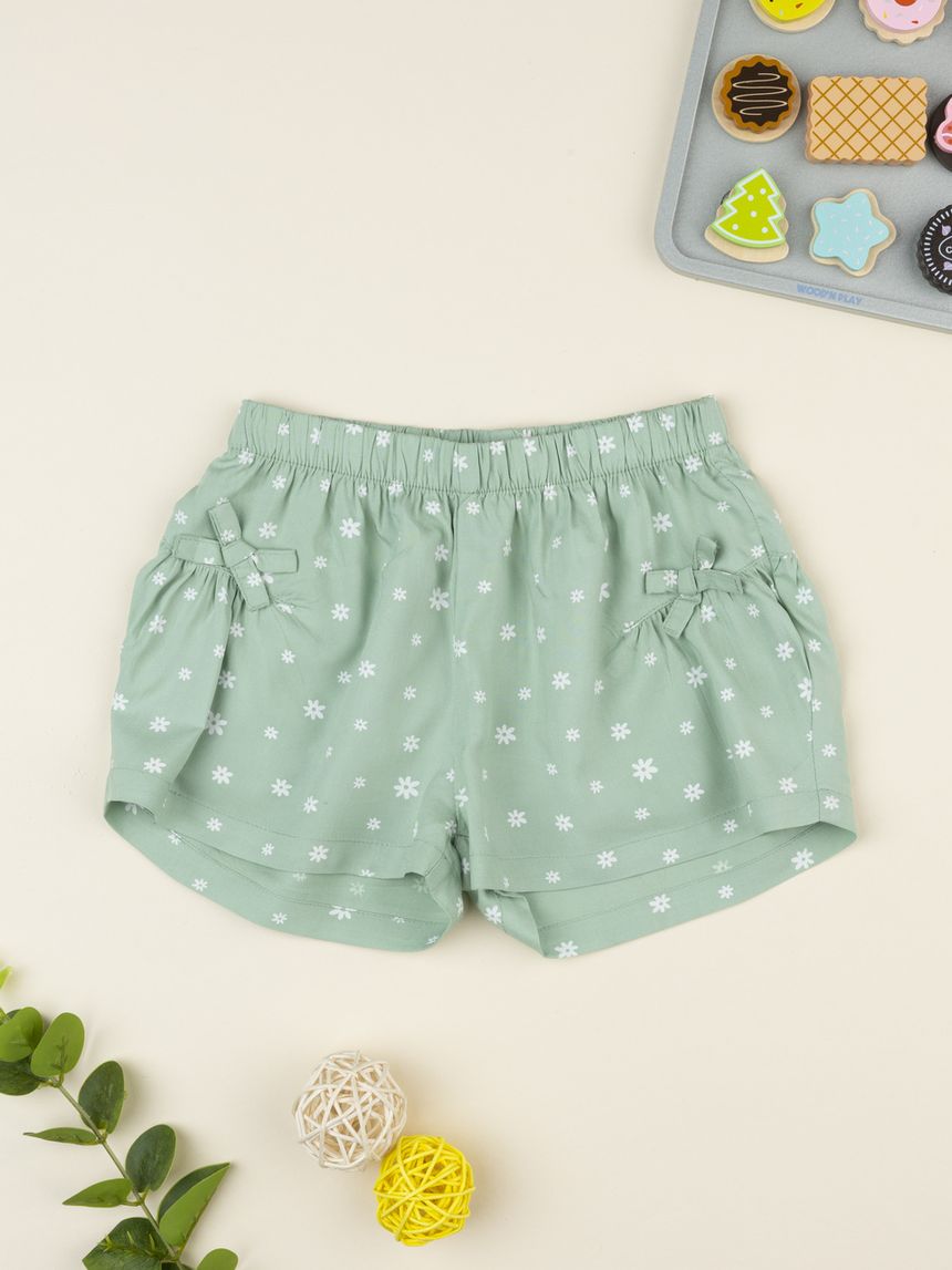 Shorts bimba verdi margherite