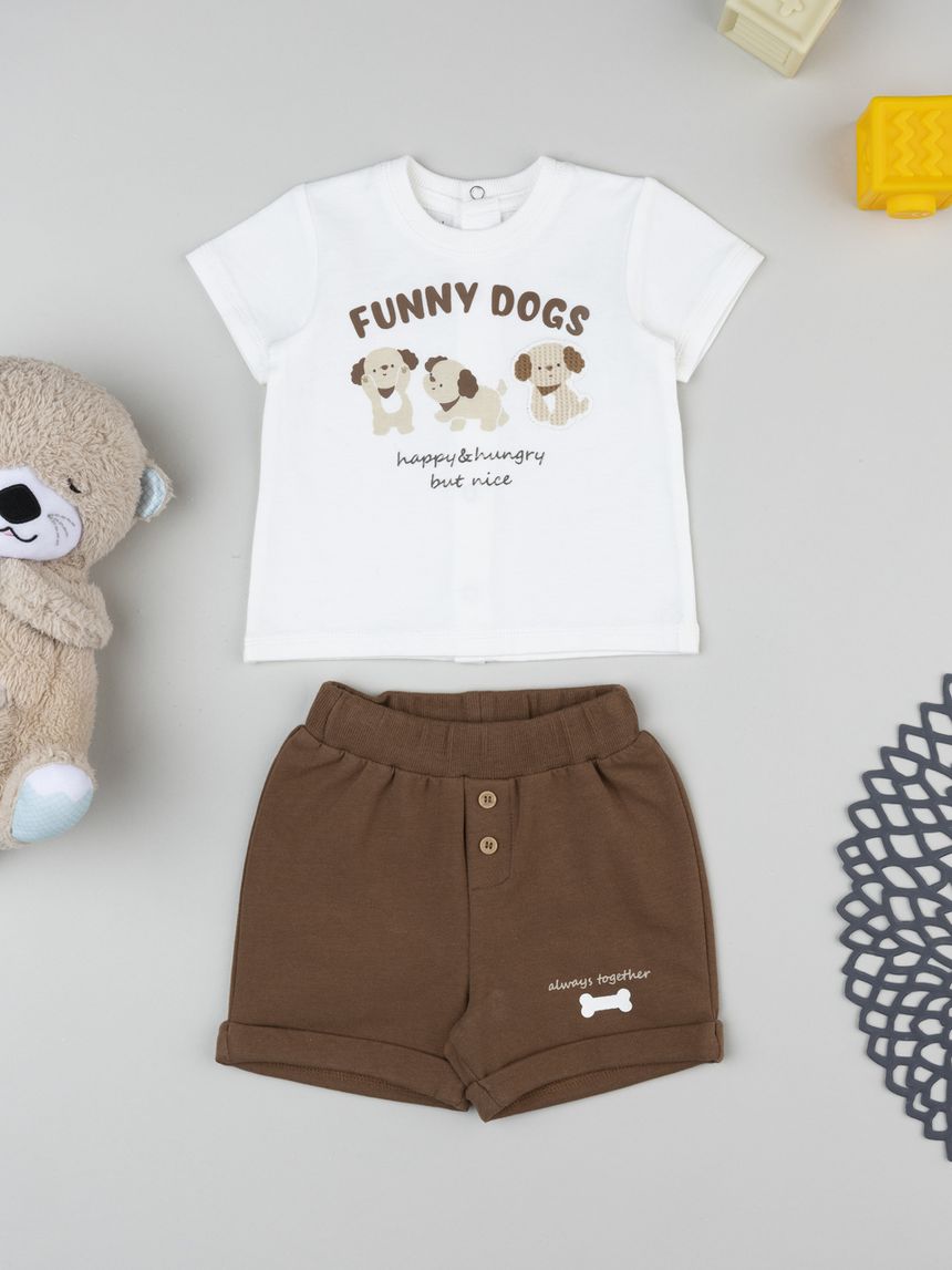 Completo bimbo bianco/marrone