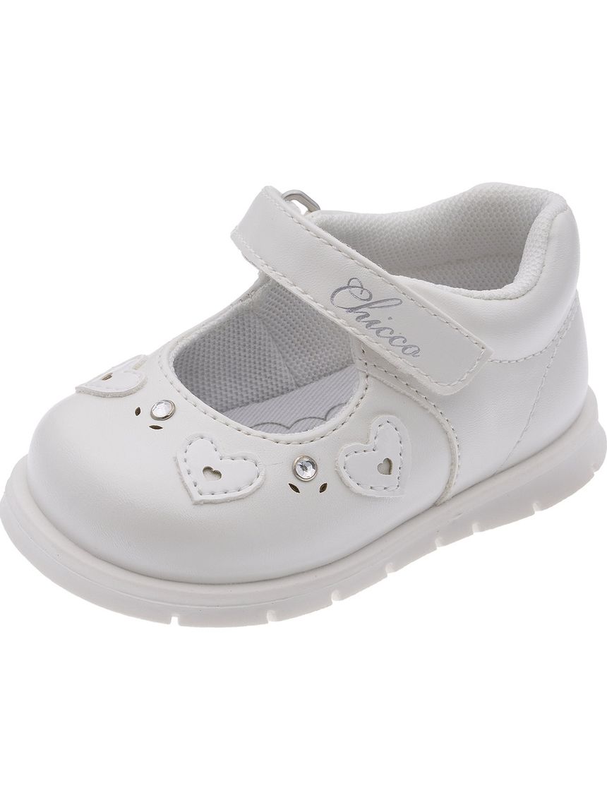 Ballerina bianca bimba chicco con cuori - festa