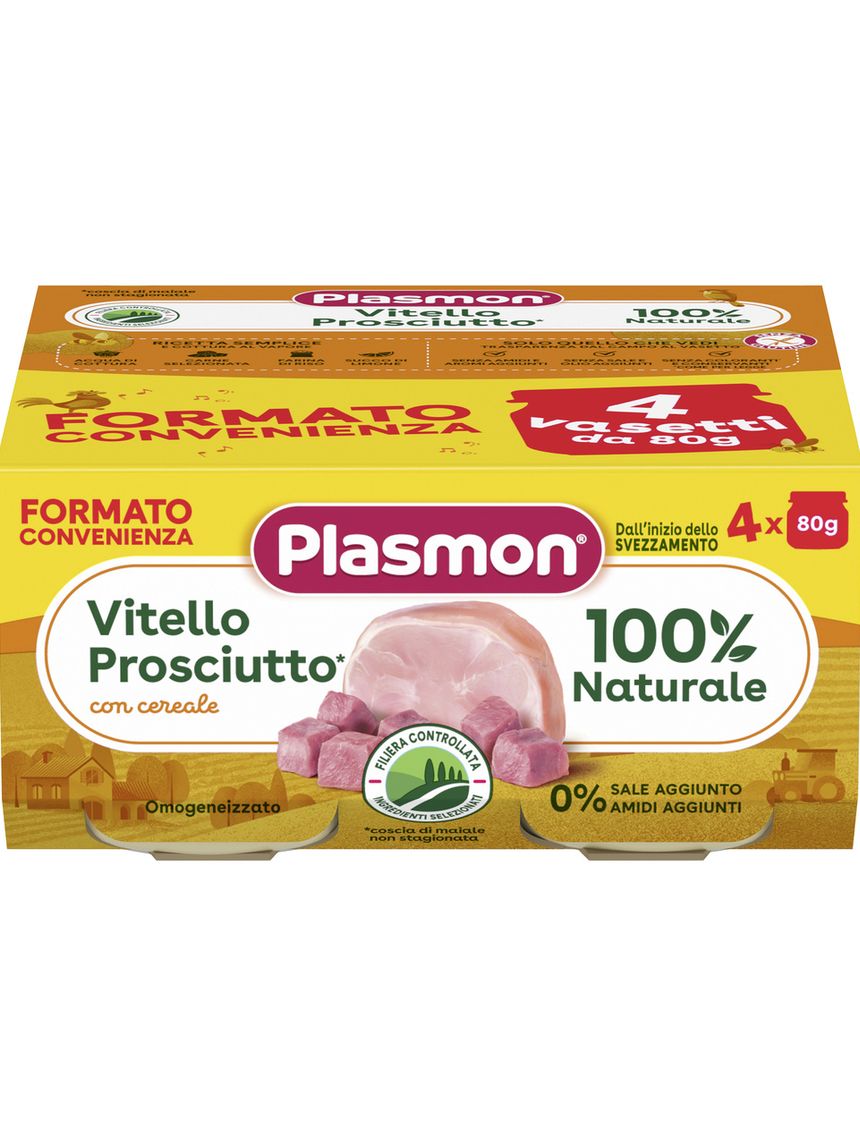 Omogeneizzato vitello prosciutto 4x80gr - plasmon