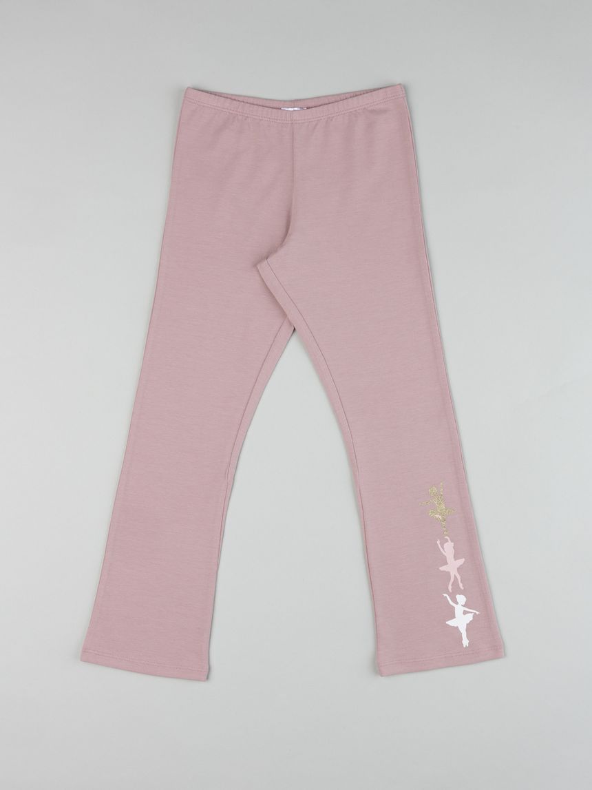 Legging a zampa bimba rosa