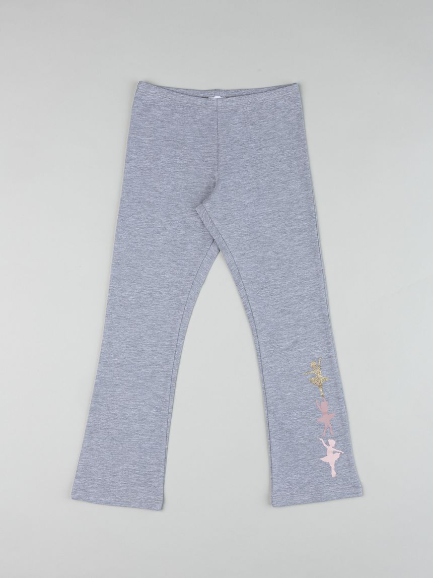 Legging a zampa bimba grigio