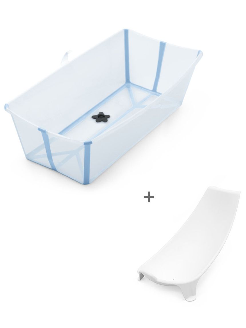 Vaschetta pieghevole flexi bath® con supporto per neonati - ocean blue - stokke®