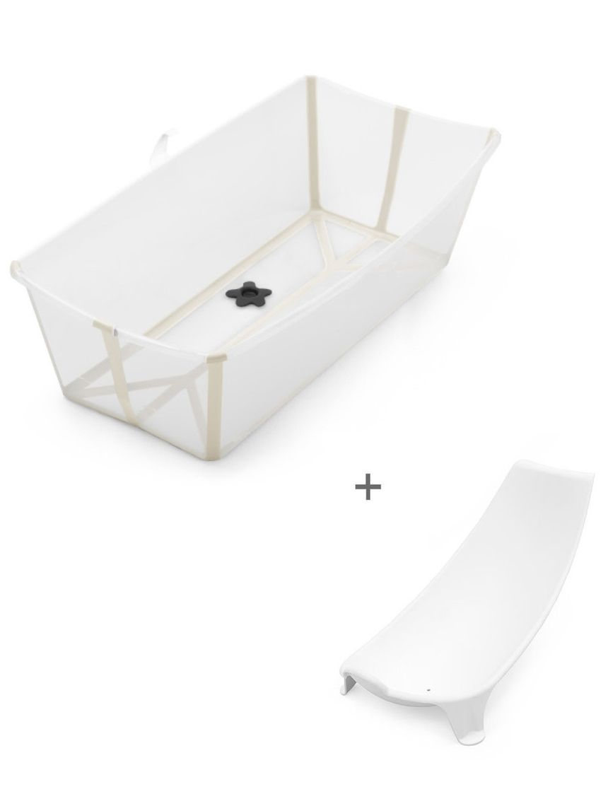 Vaschetta pieghevole flexi bath® x-large con supporto per neonati - sandy beige -  stokke®