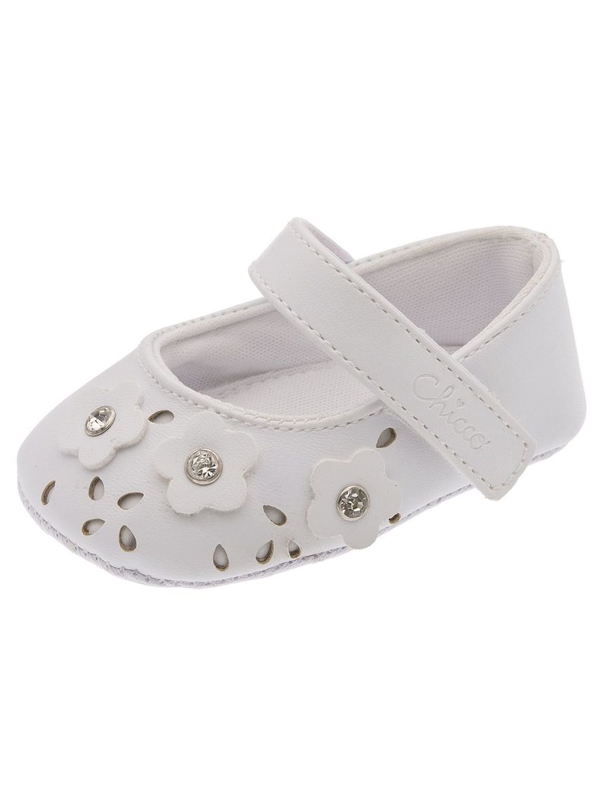 Ballerina chicco primi passi bimba bianca con fiori