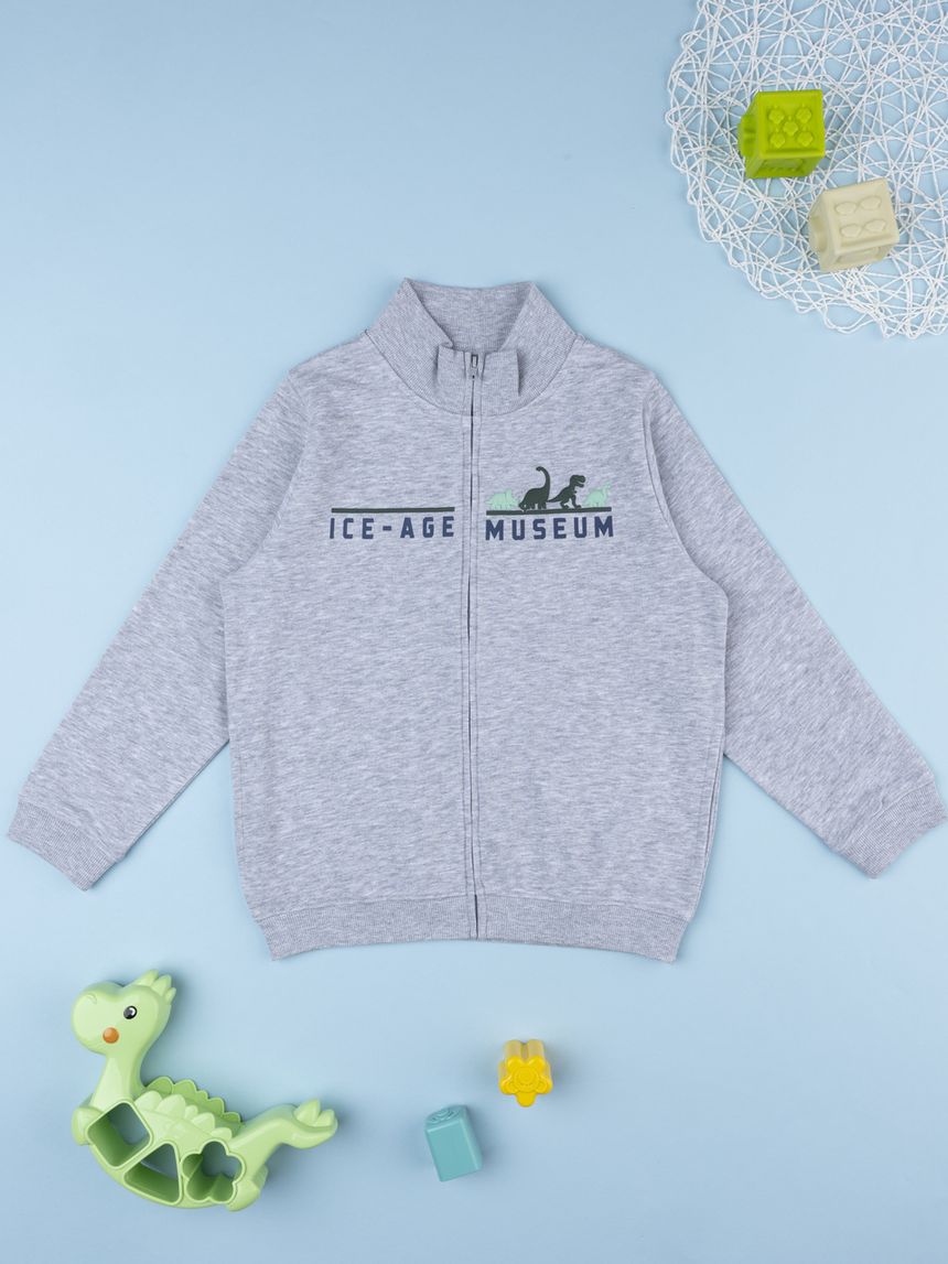 Felpa bimbo grigio con stampa