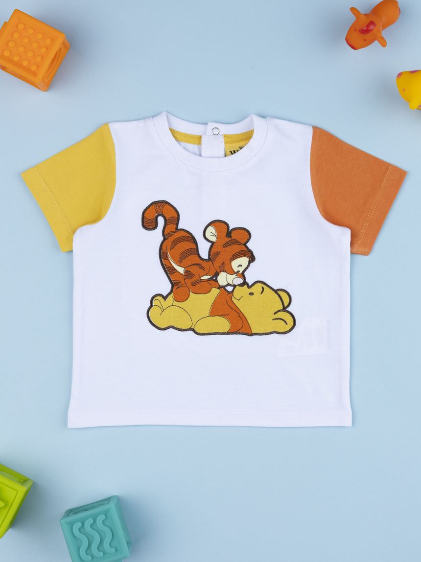T-shirt tre colori bimbo winnie the pooh