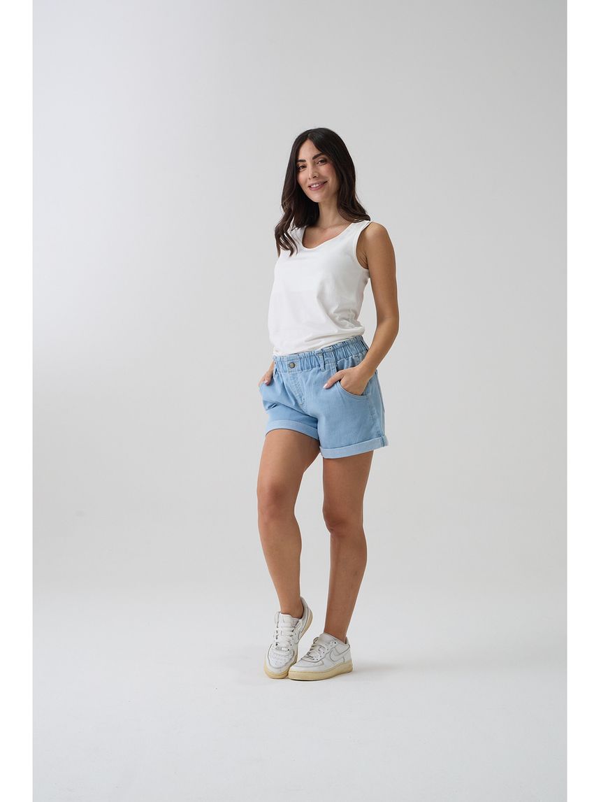 Shorts premaman in denim chiaro