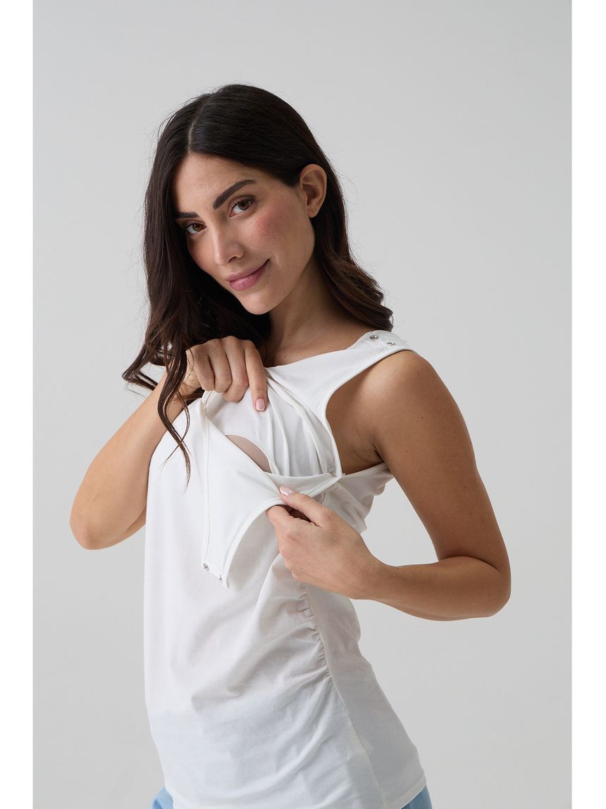Canotta Premaman YESET Con Zip, Elasticizzata, Vari Colori (turchino, Rosso, Blu, Nero, Bianco)