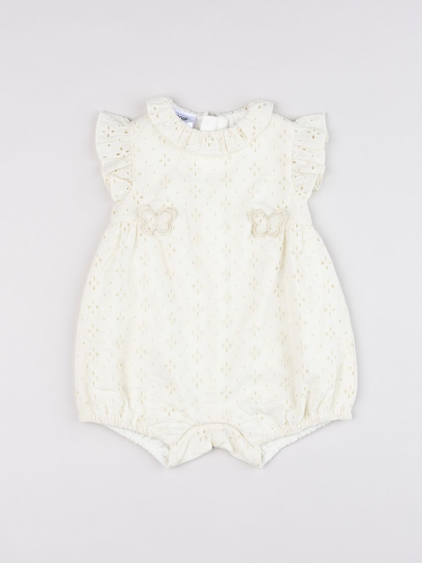 Pagliaccetto elegante neonata sangallo