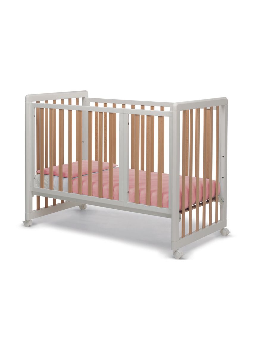 Lettino forever 8 in 1 bianco-naturale tessile pink - brevi