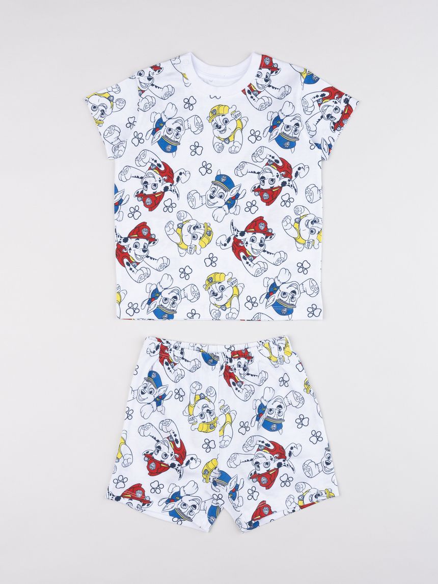 Pigiama corto bimbo bianco paw patrol
