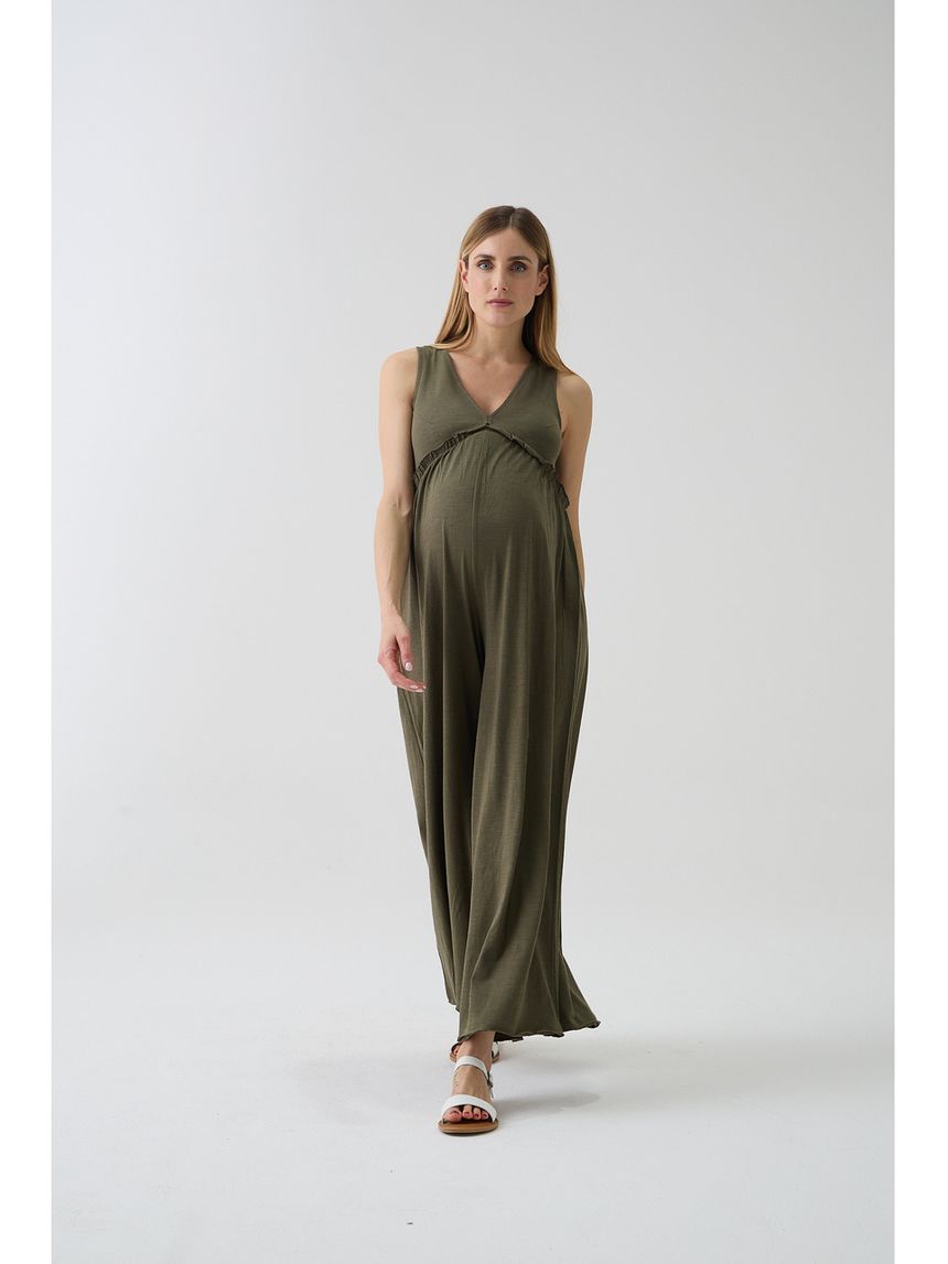 Jumpsuit morbida premaman verde scuro