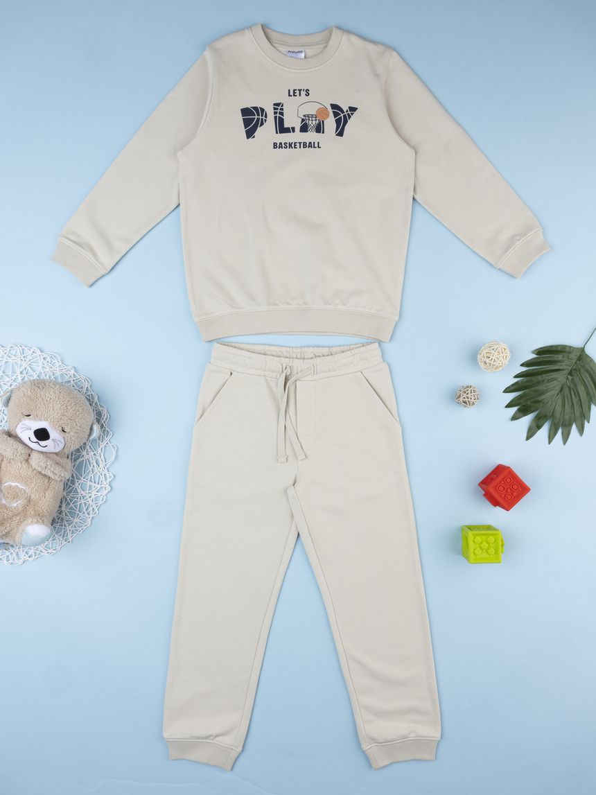 Completo jogging bimbo beige