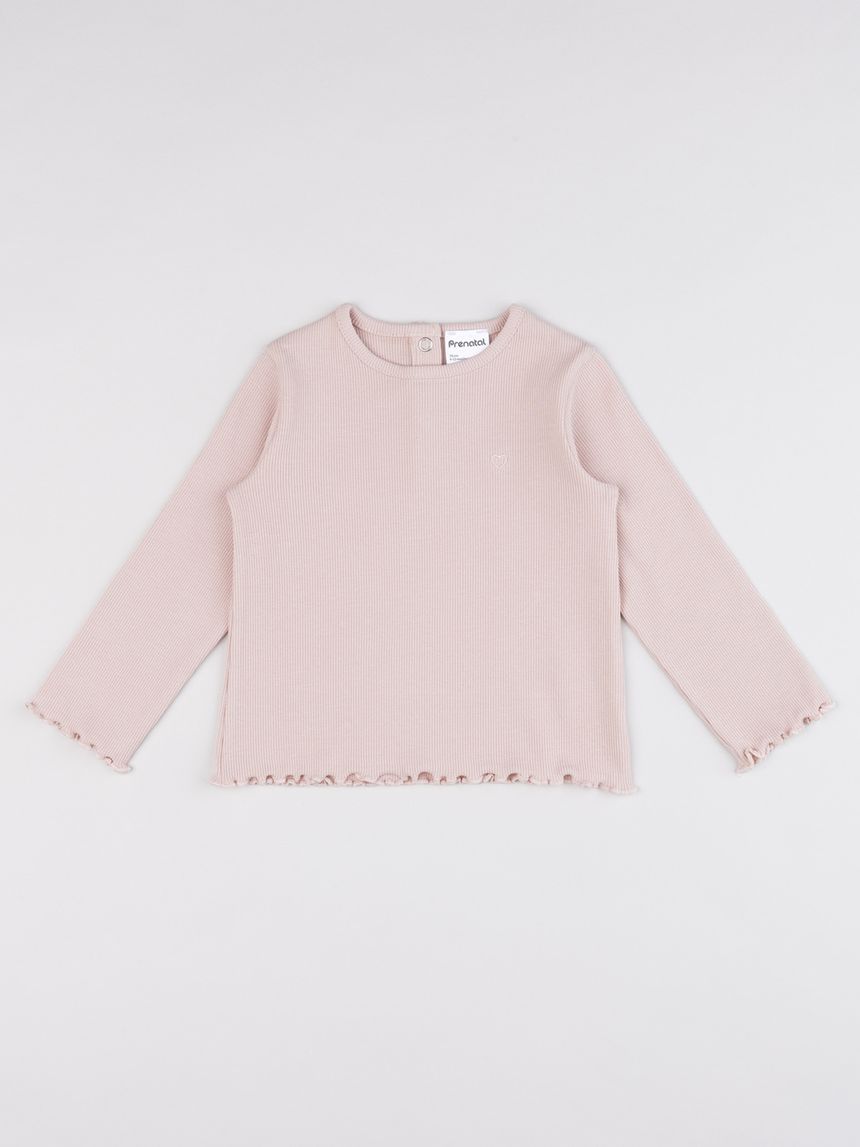 T-shirt bimba rosa costina