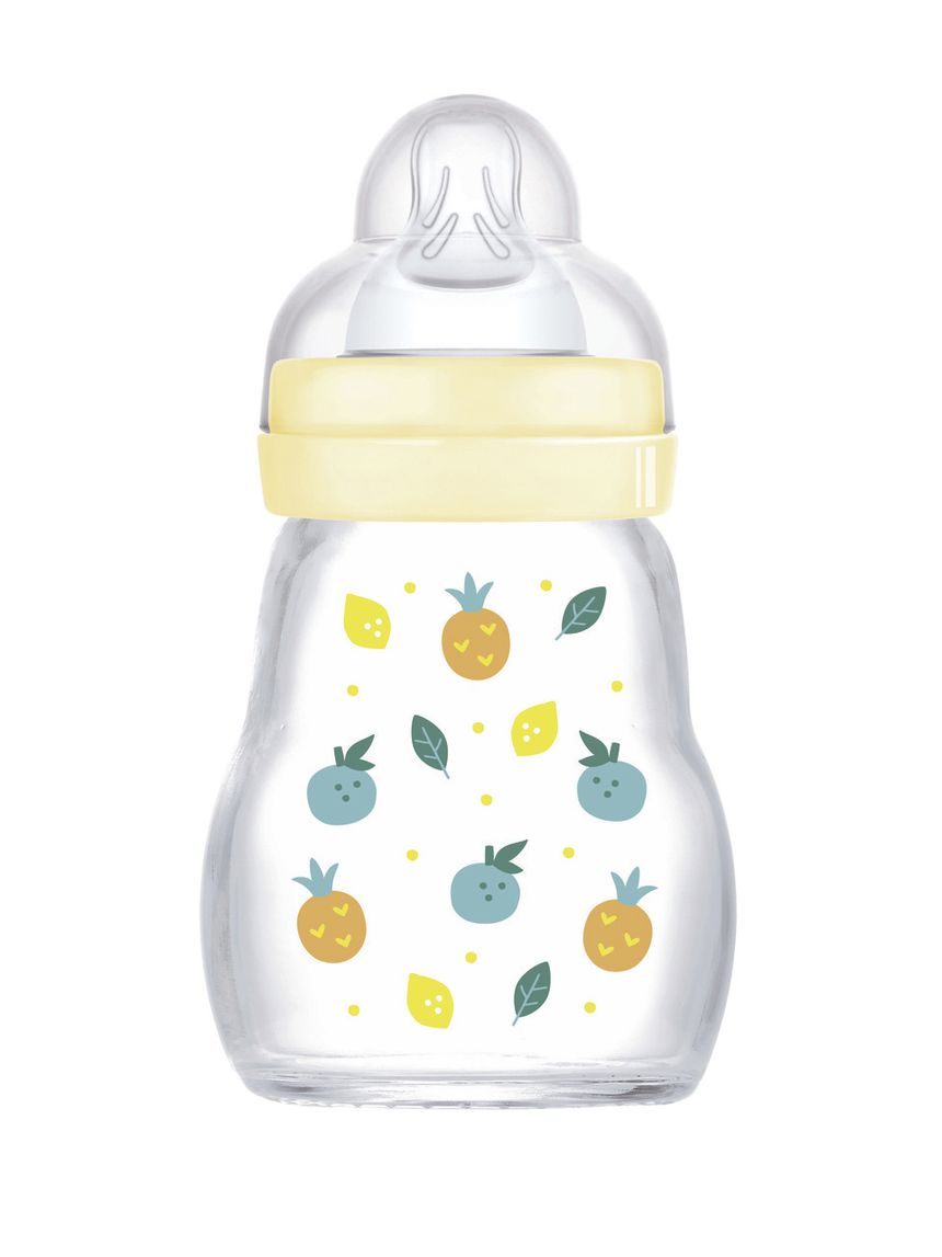 Biberon feel good 170 ml in vetro +0 mesi con tettarella misura 1, neutro - mam