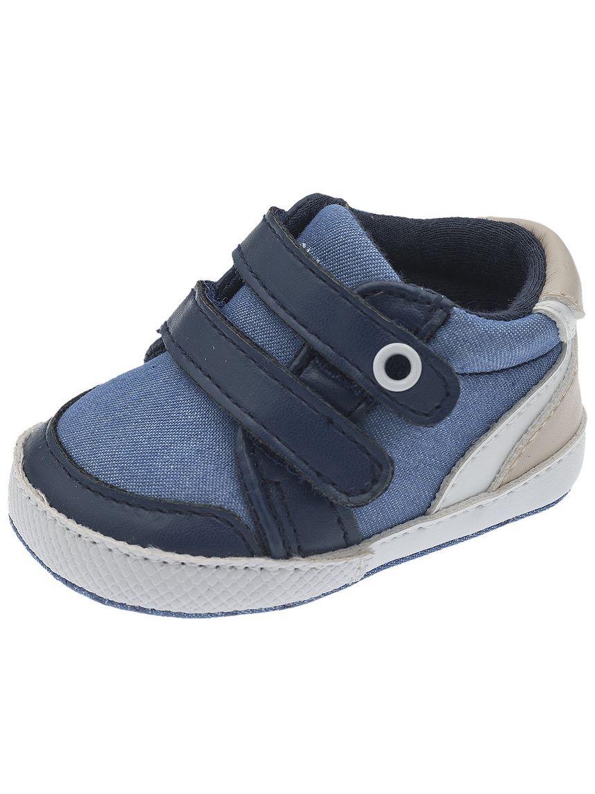 Sneakers bambino ortagnan blu/beige con doppio strappo | chicco