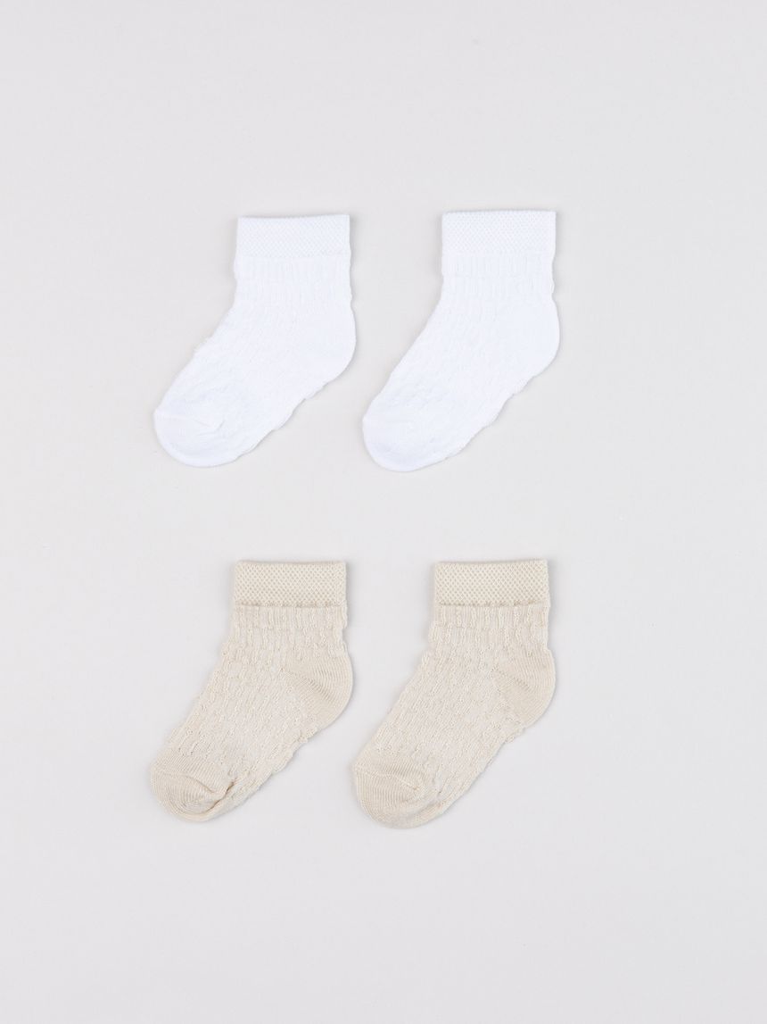 Pack 2 paia calze bimba bianco e crema