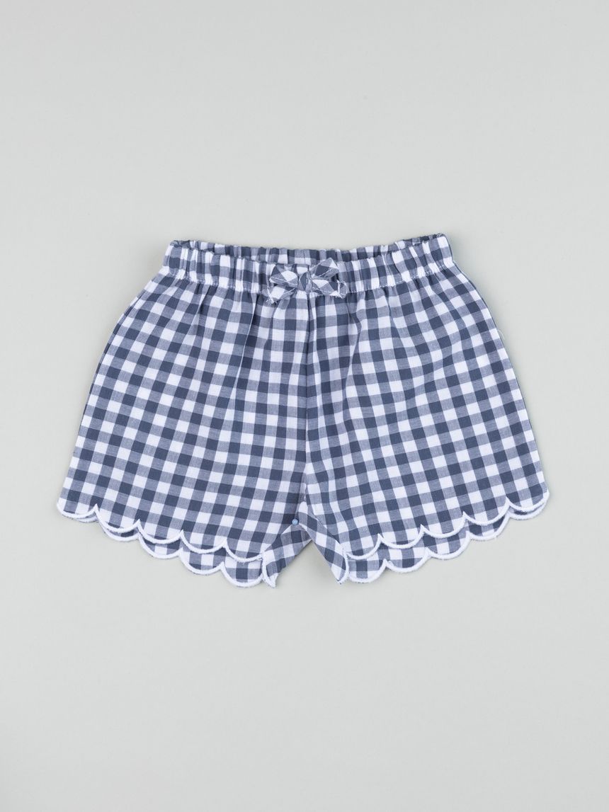 Shorts neonata vichy blu