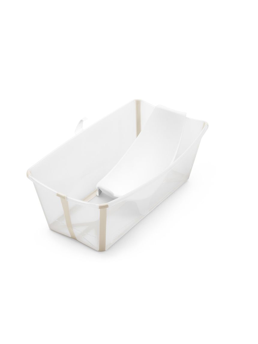 Vaschetta pieghevole flexi bath® con supporto per neonati - sandy beige - stokke®
