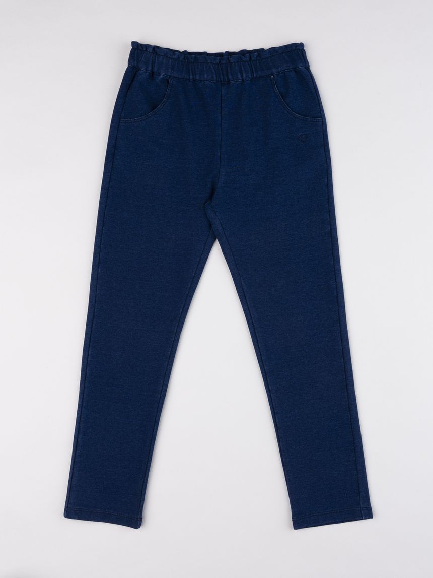 Jegging fake denim blu bambina